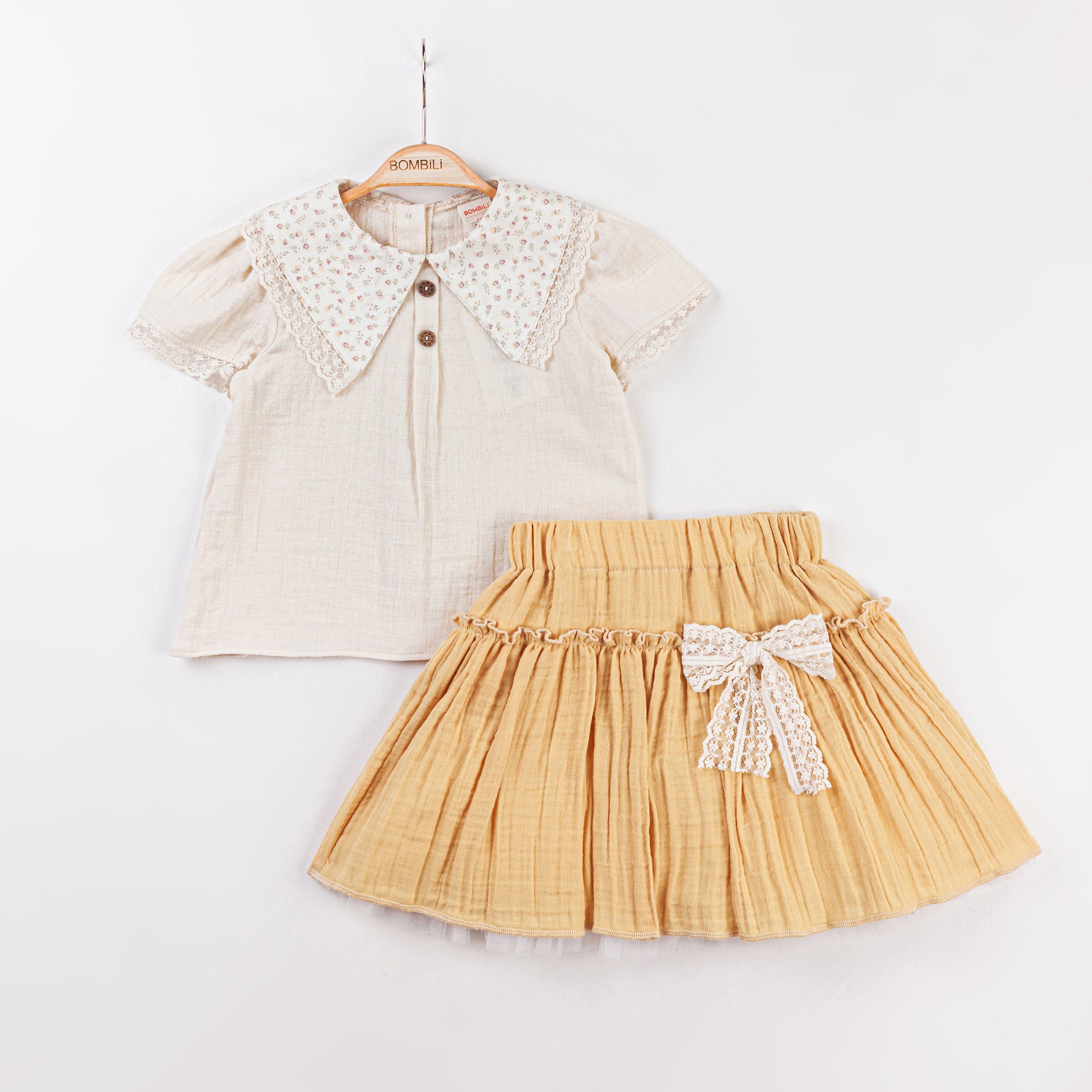 Bombili Girls 2-Piece Blouse & Skirt Set – Model 6636 (2–5 Years)