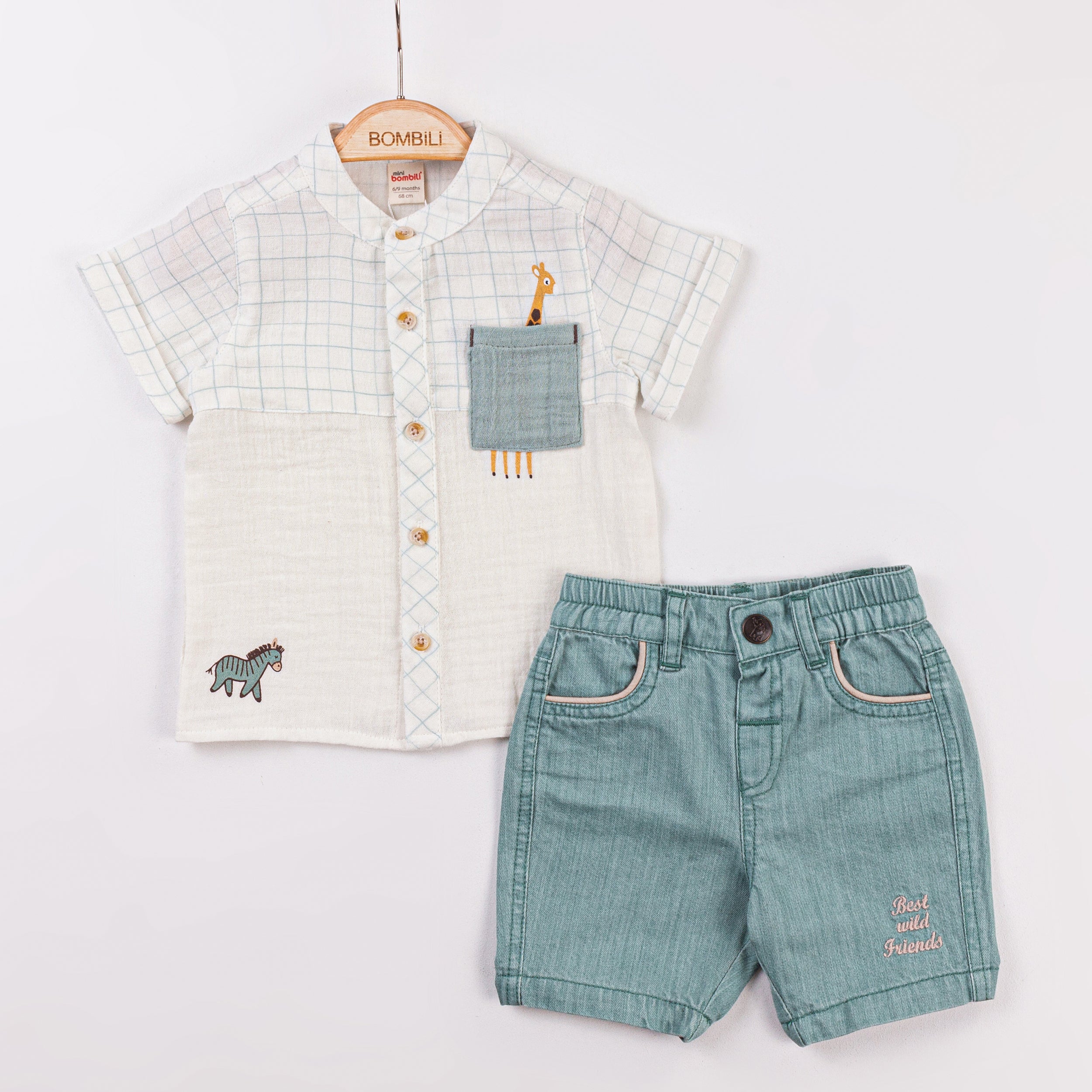 Bombili Boys 2-Piece Animal Friends Set – Model 6736 (3–12 Months)