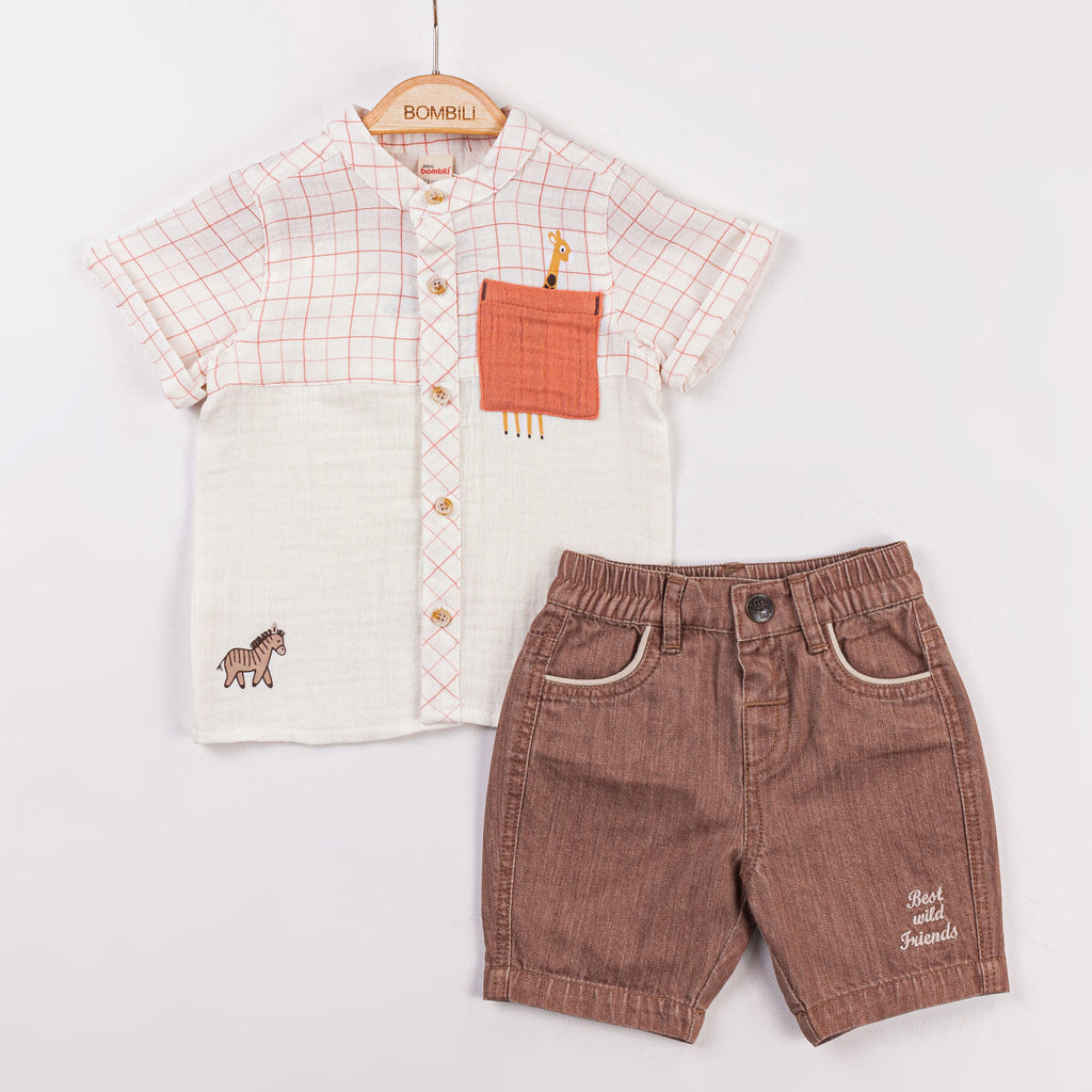 Bombili Boys 2-Piece Animal Friends Set – Model 6736 (3–12 Months)