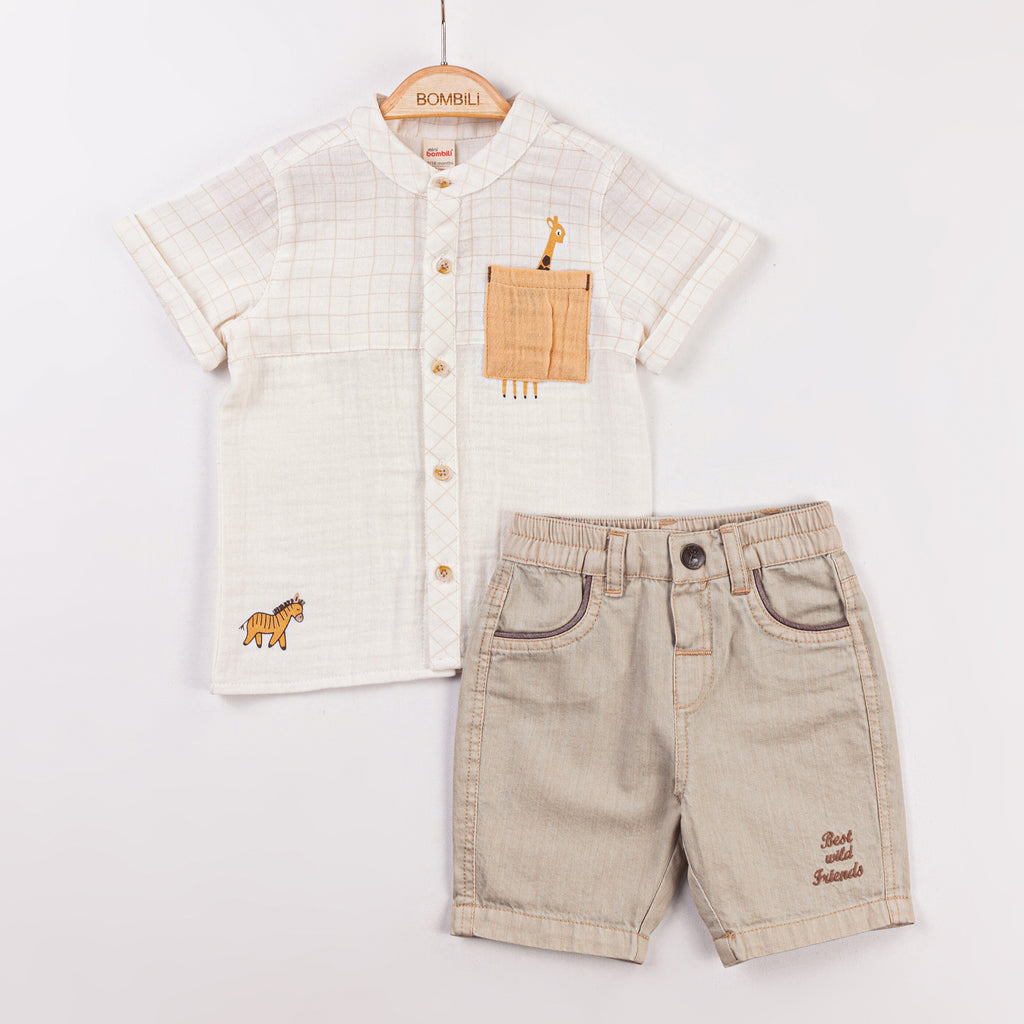 Bombili Boys 2-Piece Animal Friends Set – Model 6736 (3–12 Months)