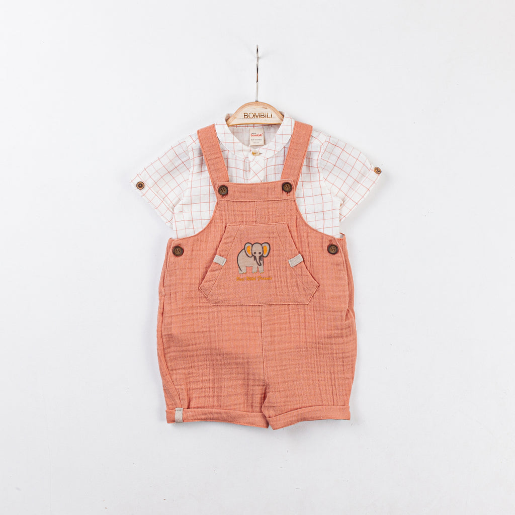 Bombili Boys 2-Piece Dungaree Set – Model 6737 (3–12 Months)