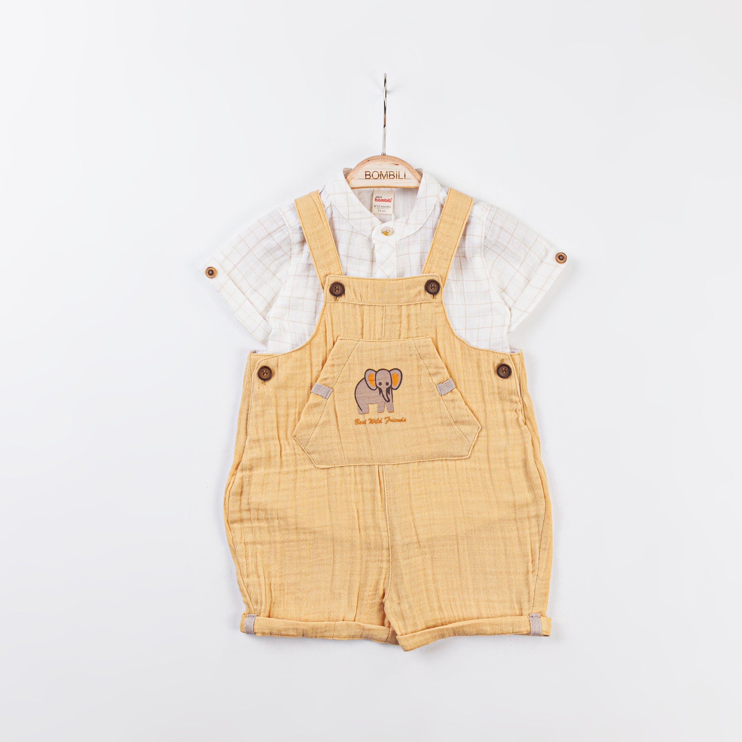 Bombili Boys 2-Piece Dungaree Set – Model 6737 (3–12 Months)