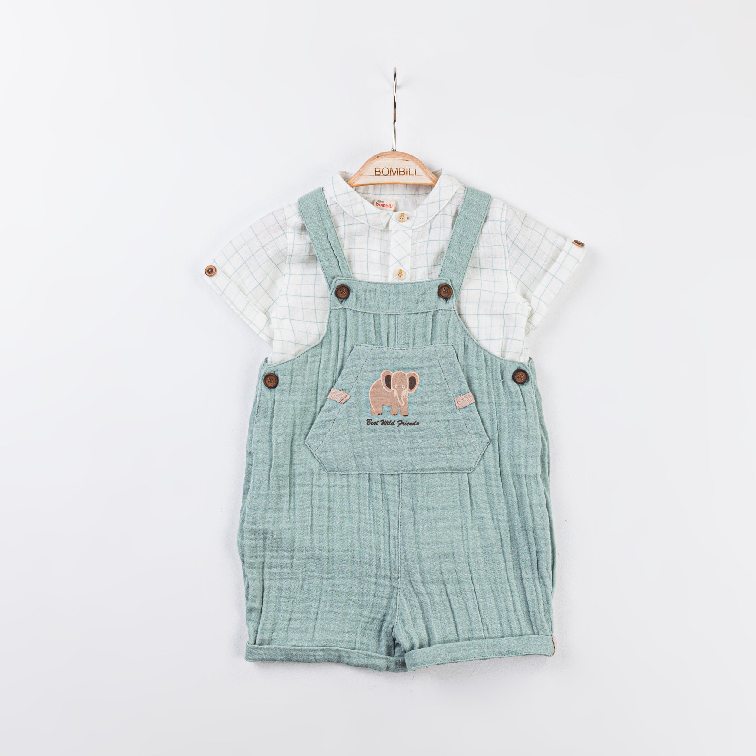 Bombili Boys 2-Piece Dungaree Set – Model 6737 (3–12 Months)