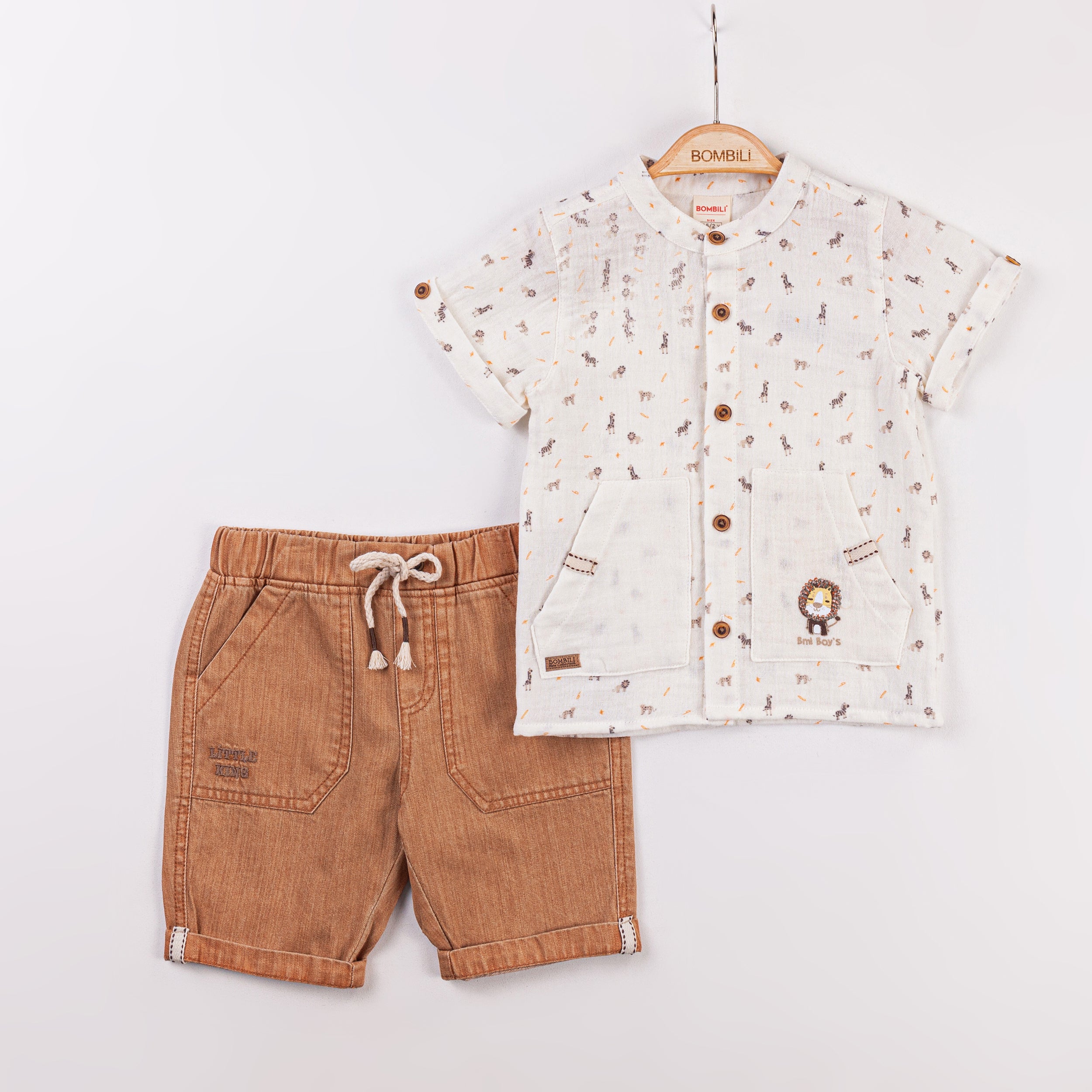 Bombili Boys “Little King” 2-Piece Summer Outfit – Model 6749 (8–24 Months)