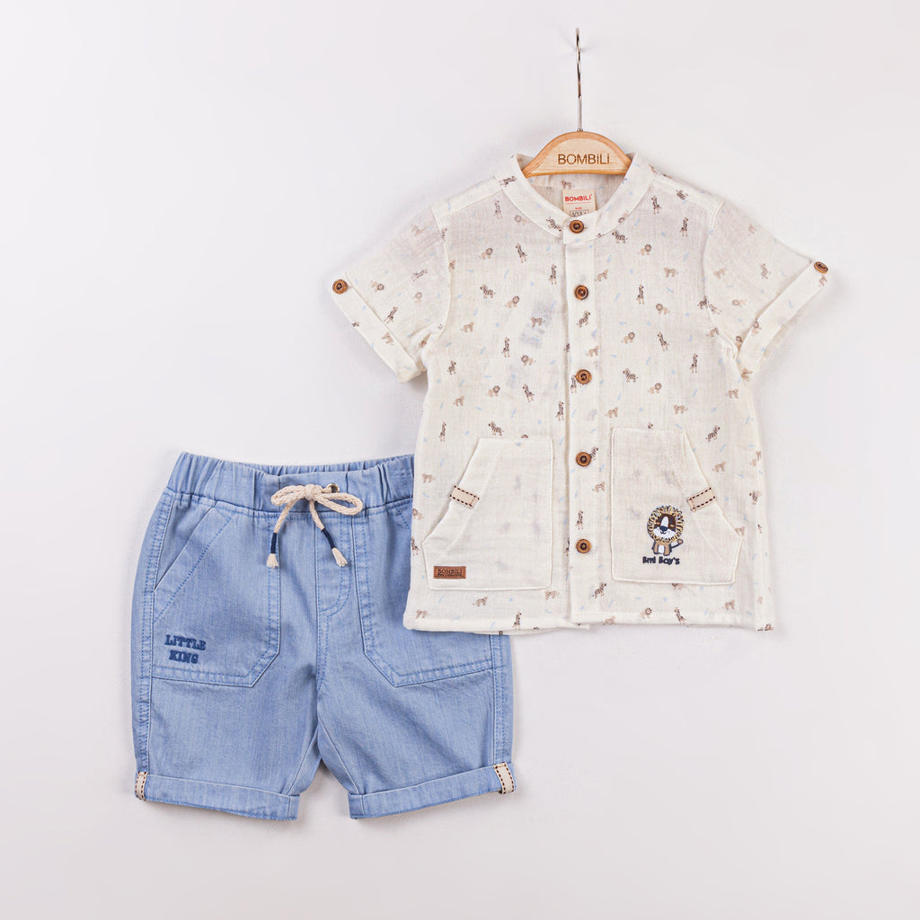 Bombili Boys “Little King” 2-Piece Summer Outfit – Model 6749 (8–24 Months)
