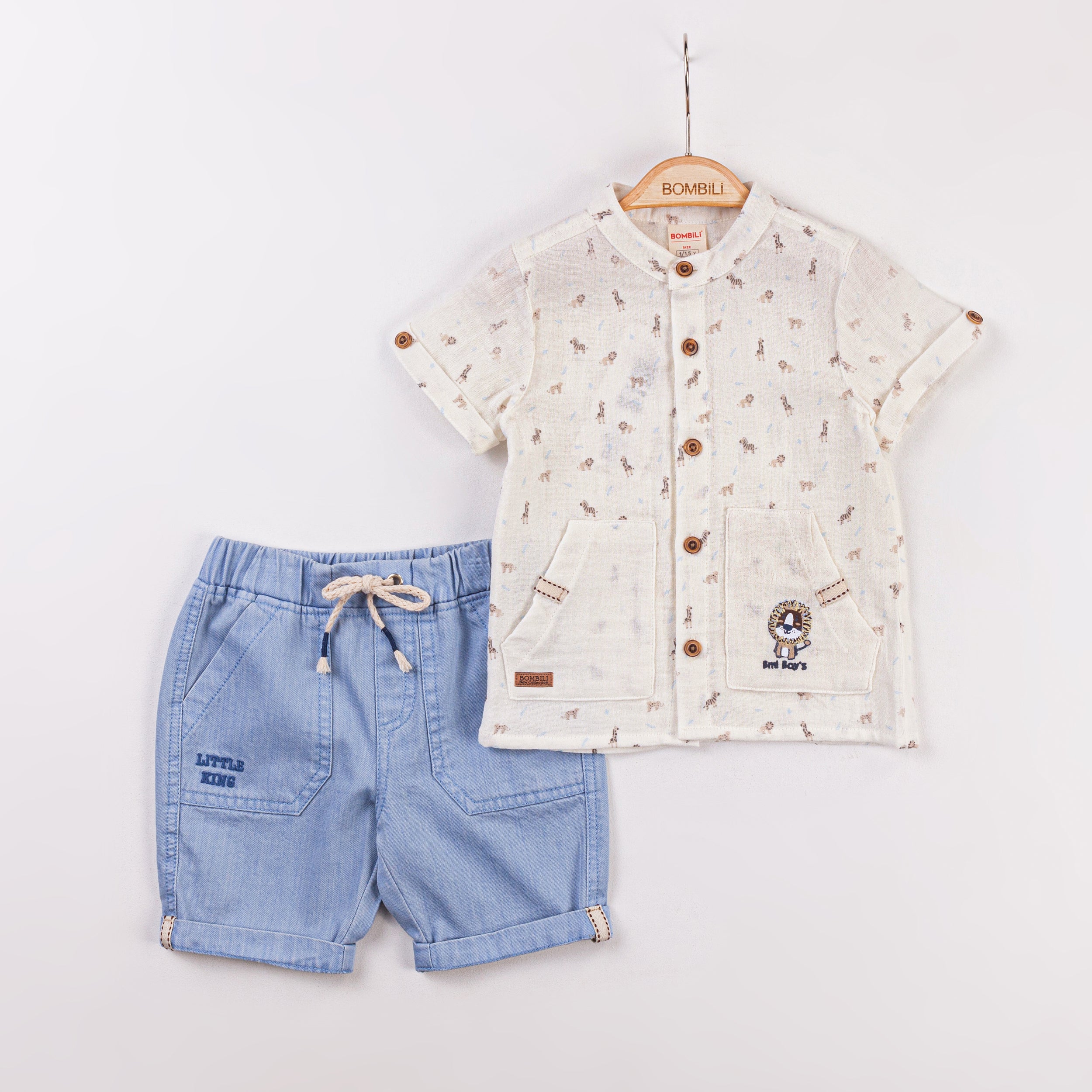 Bombili Boys “Little King” 2-Piece Summer Outfit – Model 6749 (8–24 Months)