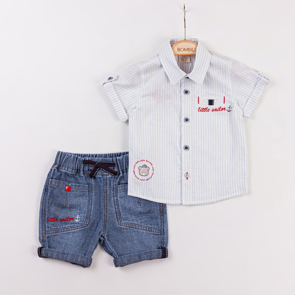 Bombili Boys “Little Sailor” 2-Piece Summer Outfit – Model 6752 (8–24 Months)