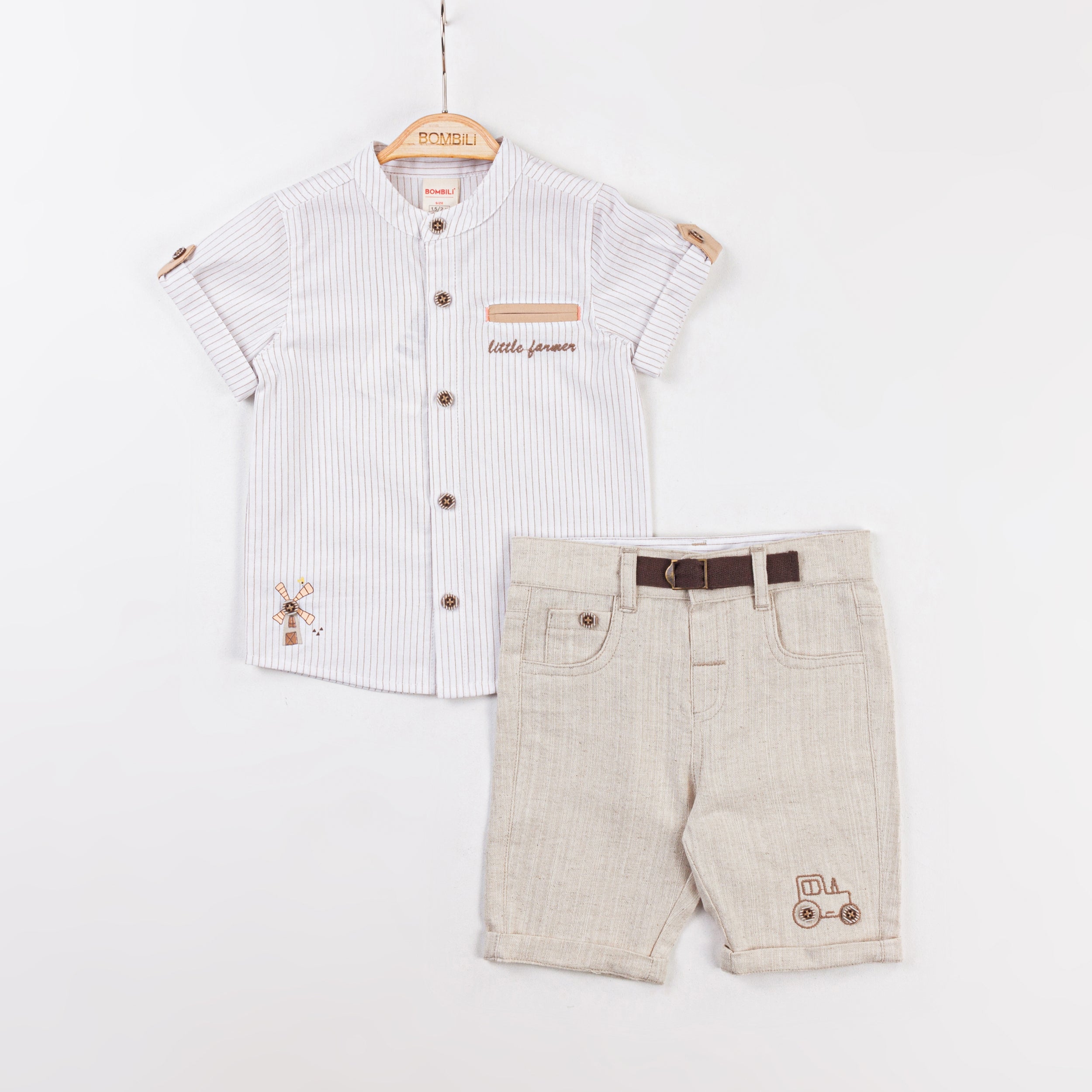 Bombili Boys “Little Farmer” 2-Piece Summer Outfit – Model 6757 (8–24 Months)