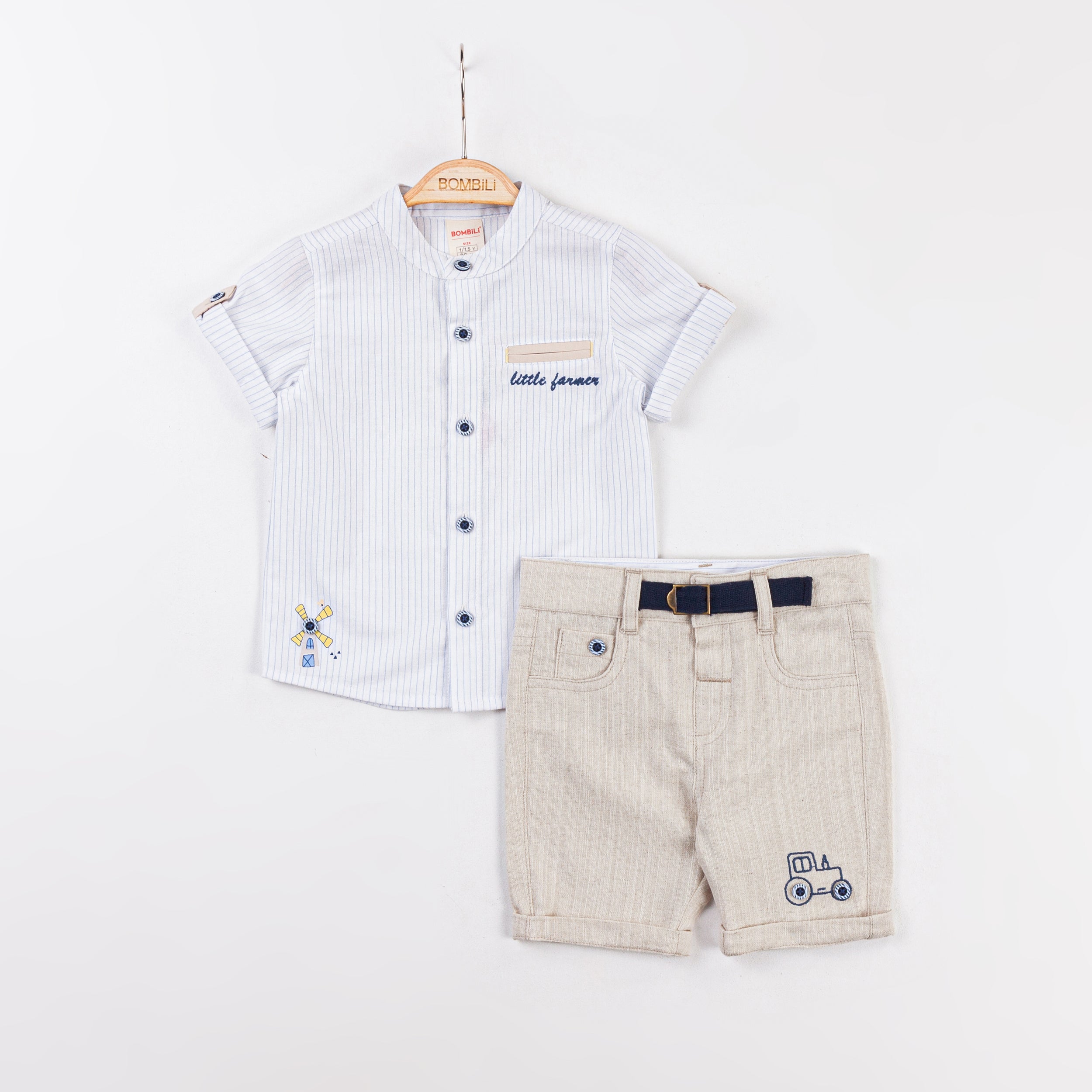 Bombili Boys “Little Farmer” 2-Piece Summer Outfit – Model 6757 (8–24 Months)