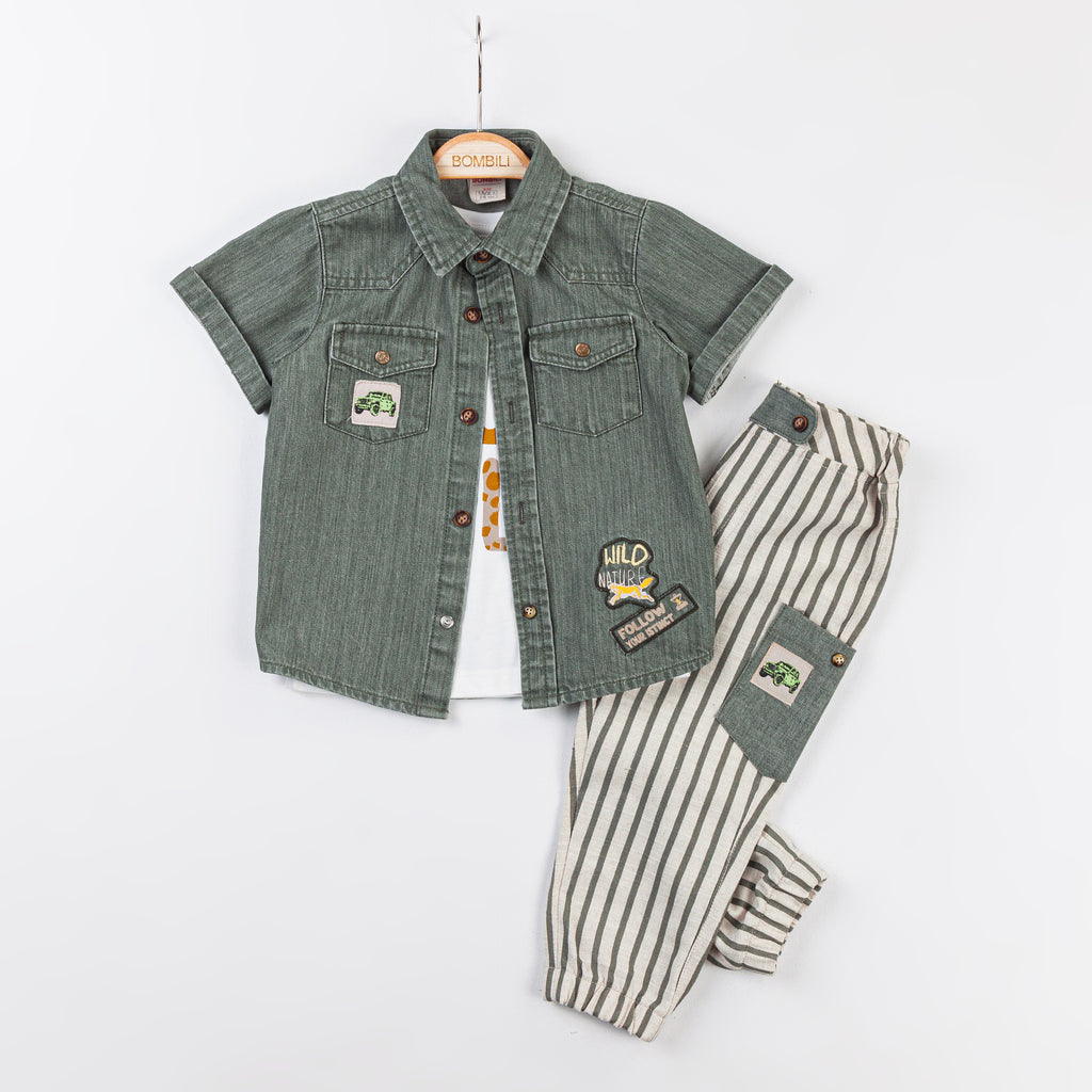 Bombili Boys “Wild Nature” 3-Piece Adventure Outfit – Model 6764 (8–24 Months)