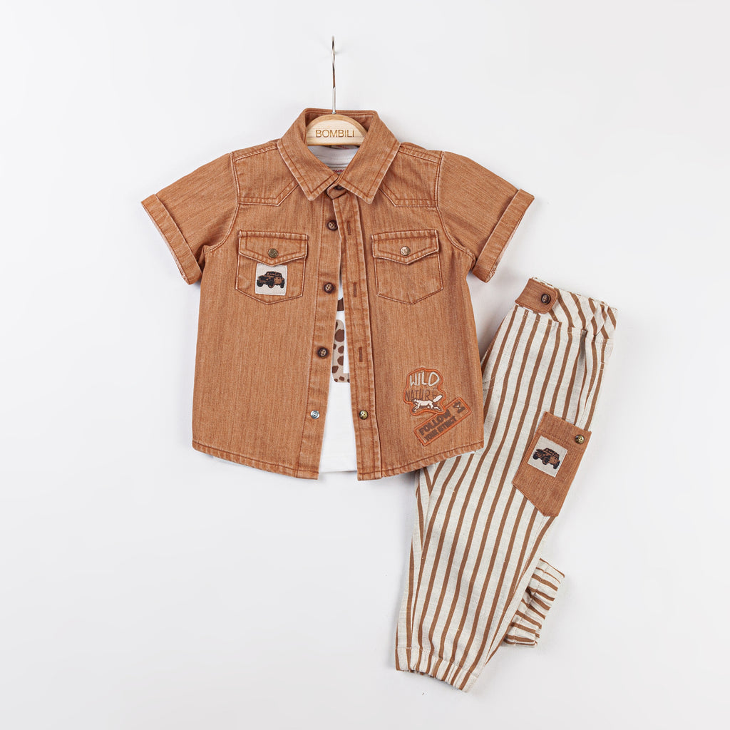 Bombili Boys “Wild Nature” 3-Piece Adventure Outfit – Model 6764 (8–24 Months)
